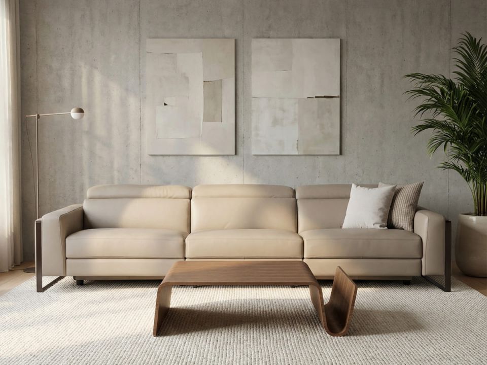 ספה תלת מושבית ארוכה PIER  במגוון ריפודים וצבעים